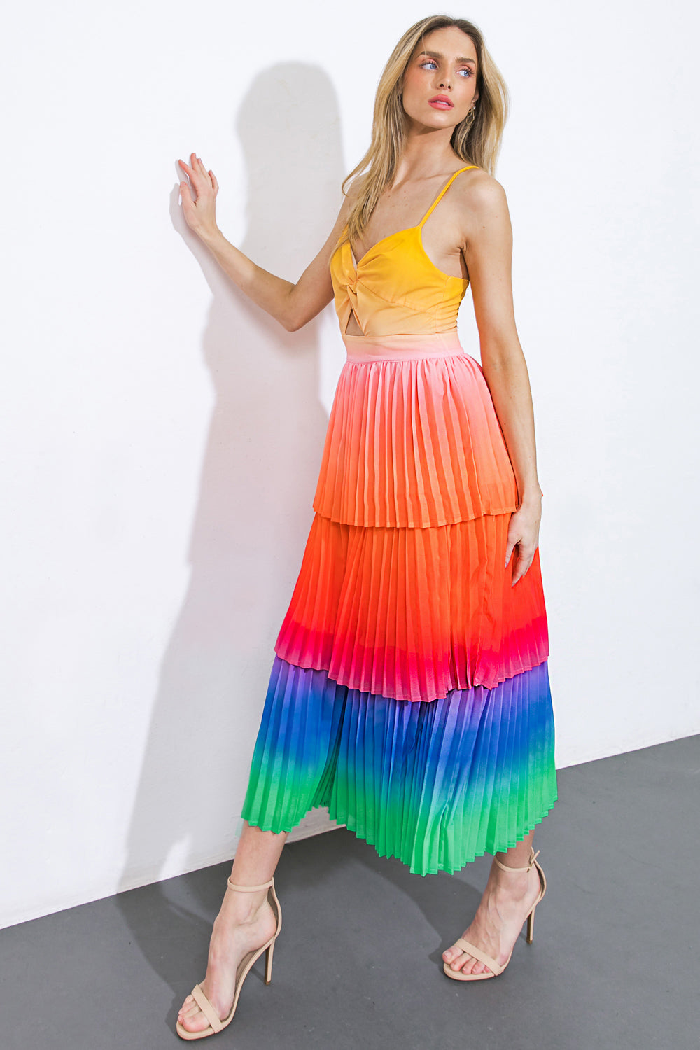 SEEING YOU AGAIN WOVEN MIDI DRESS Flying Tomato